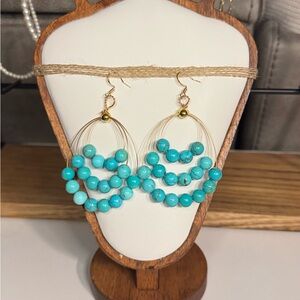 Jolene (Turquoise Beaded Hoop Earrings)